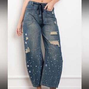 Distressed Blue Jeans for Women